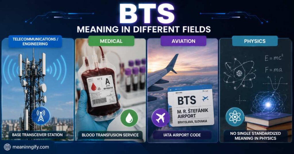 Meanings of BTS across fields
