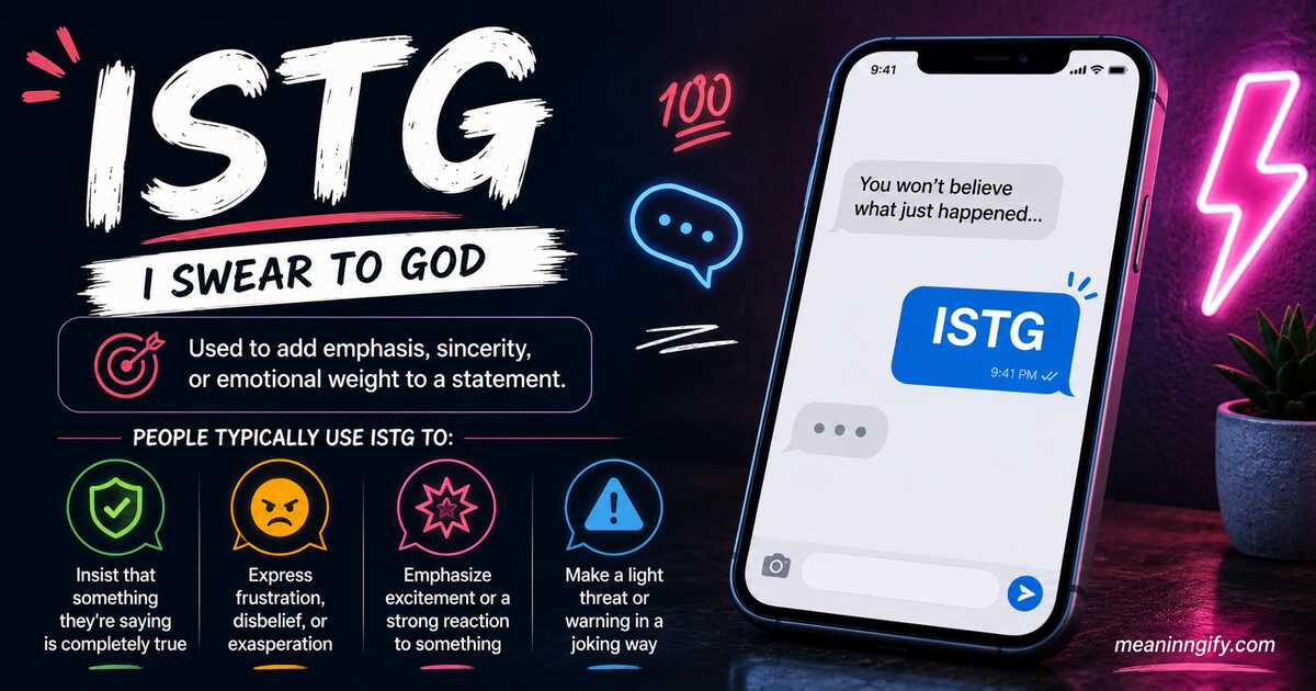 What Does ISTG Mean in Text Complete Guide to Its Meaning, Usage, and Contexts